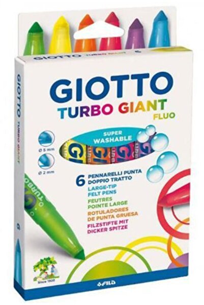 Giotto Τούρμπο Γιγάντιοι Φωσφορίζοντες Μαρκαδόροι 6 τεμάχια (000433000)