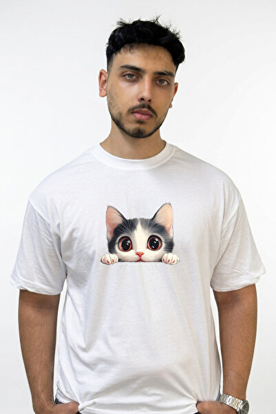 Anetos Anime Cat_1 dizajn, štampana velika bela majica