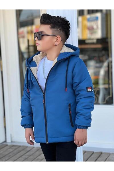 Pina Kids Boy's Detachable Hooded Fur Oversize Winter Coat Km4050