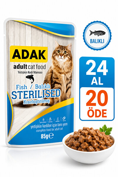 Balıklı Kısırlaştırılmış Yetişkin Kedi Yaş Maması Pouch 85 gr x 24 Adet