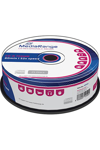 MediaRange Εγγράψιμο CD-R 52x 700MB Κουτί 25 τεμαχίων 25 τεμάχια Κωδικός: MR201