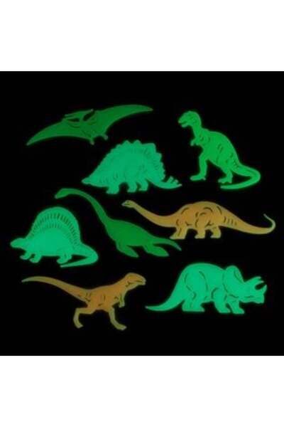 Jumbo Autocolante de perete decorative fluorescente cu dinozauri multicolori