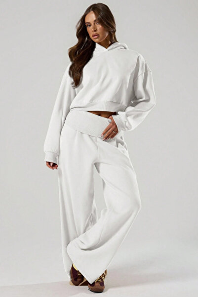 Tarz Cool Women's Oversize 2 Thread Yarn Wide Leg Sweatpants Relaxed Fit