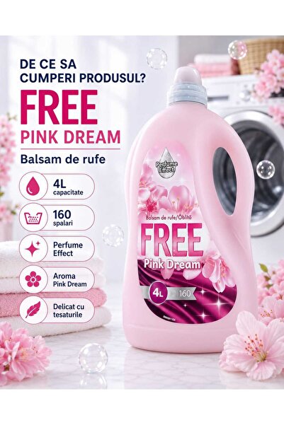 FREE Balsam de rufe Pink Dream, Perfume Effect, 4 L, 160 spalari