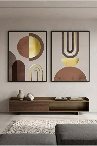 Jasmine Art Geometric Abstract Islamic Wall Art | Framed Canvas Print with Go...