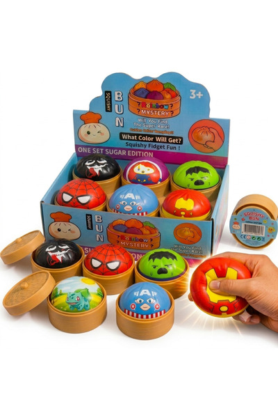 CASA JOY Jucărie Squishy Gălușcă 9 cm, în cutie de plastic, Antistres, Model ...
