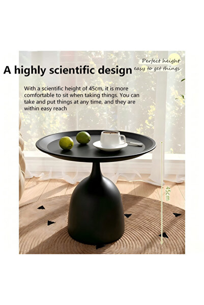 Shangxing Nordic mushroom-shaped living room sofa side table, black side tabl...