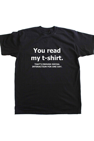 NOURAM تيشيرت رجالي بتصميم Fun You Read My AntiSocial Humor، تصميم برقبة دائر...