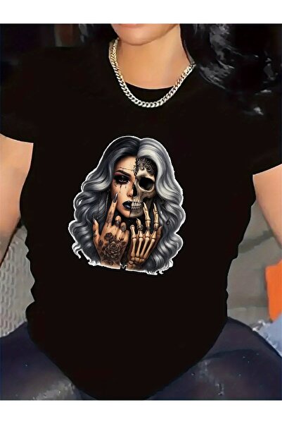 17TAKI cotton Short Sleeve T-Shirt Restaurant Wear, Featuring Durable Skull D...