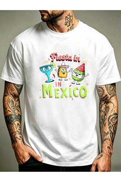 17TAKI Fiesta in Mexico Theme Men'S Crewneck T-Shirt Loose Fit 100 Percent Fa...