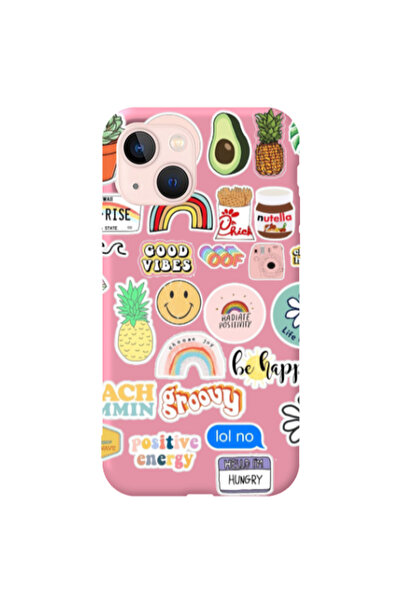 Other Apple iPhone 13 Good vibes Pink Colored Silicone TPU Θήκη