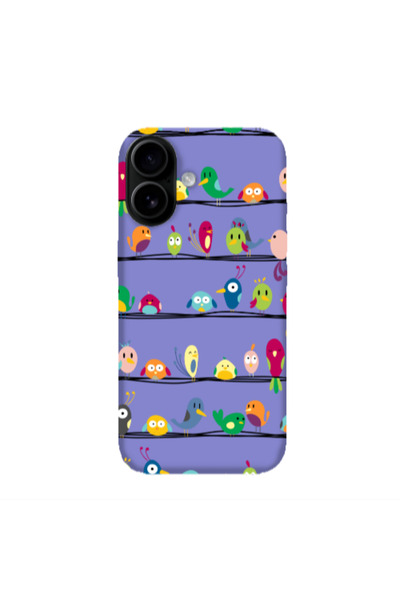 Other Apple Iphone 16 plus birds Purple Colored Silicone TPU Θήκη