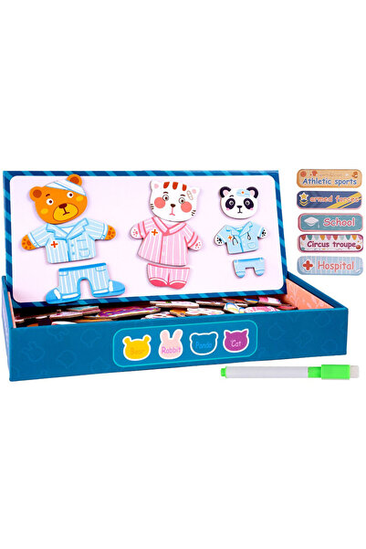 MalPlay Joc magnetic de îmbrăcat cu figurine de animale - 68 de piese