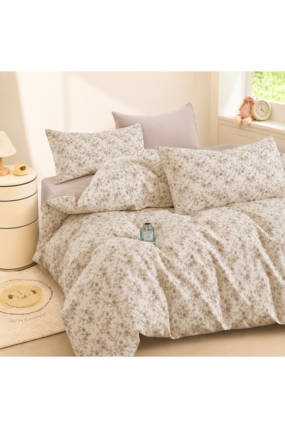 CHIRASO Set Lenjerie Pat CHIRASO, Bumbac, 4 Piese, Cearceaf cu ELASTIC 180x20...