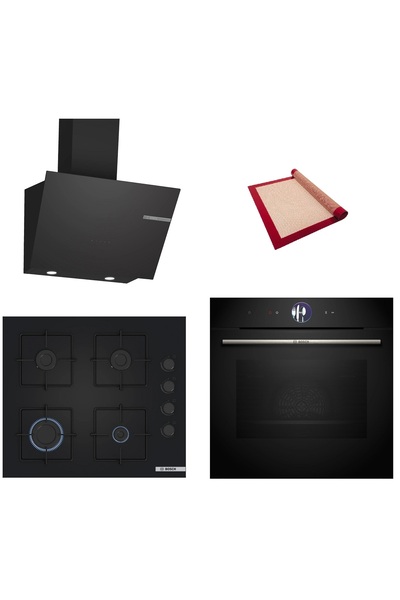 Bosch Black Deluxe 3 lü Ankastre Set 609 ( HBG7764B1- POP6C6P31O - DWK66PJ60T...