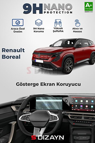 S Dizayn S-Dizayn Renault Boreal 9H Nano Gösterge Ekran Koruyucu (PARLAK) 202...