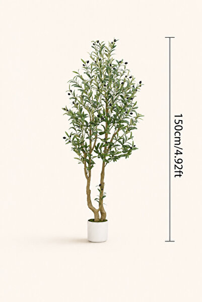 ZVEZVIA Faux Olive Tree with Pot, Realistic Olives, No-Care Indoor Outdoor Decor