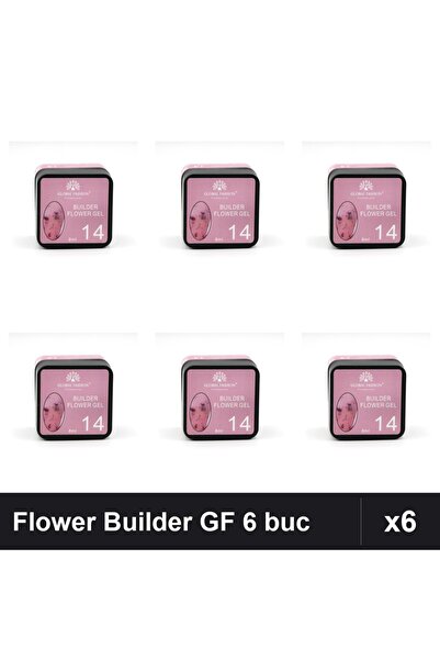 global fashion Set 6 Flower Builder Gel 8ml Nr.14 Constructie Unghii UV