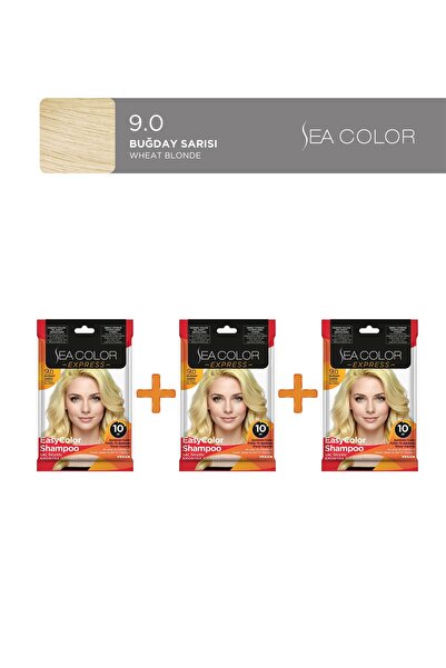 Sea Color 3'lü Express Amonyaksız Şampuan Boya, Şampuan Kolaylığında Saç Boya...