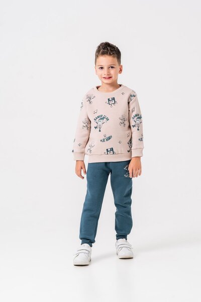 Mışıl Kids Σετ φόρμας για αγόρια με στάμπα 3 İp Gamer