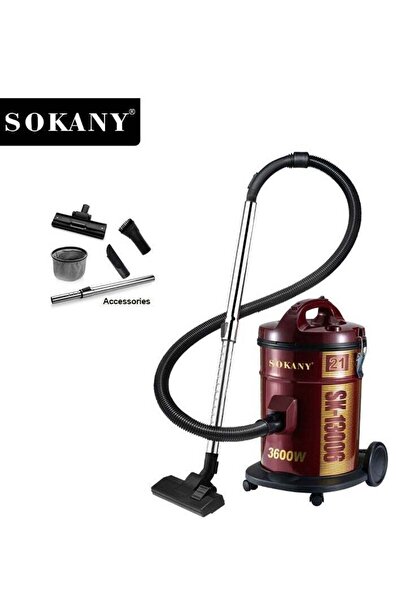 SOKANY مكنسة كهربائية 3600 واط 21 لتر، SK-13006 أحمر مارون