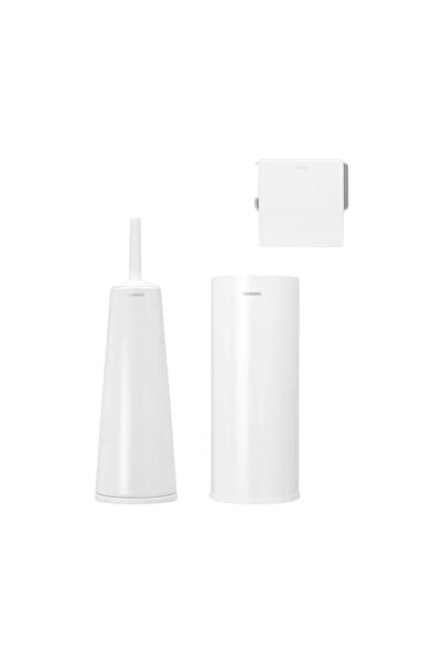 Brabantia Perie de toaletă cu suport și accesorii, Brabantia, albă