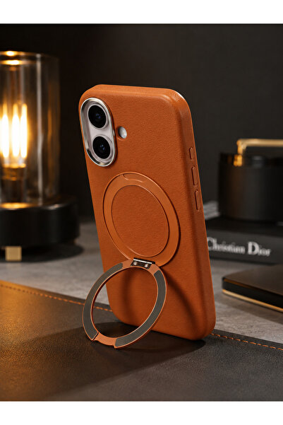 WOTOBEUS iPhone 16 Magsafe Kılıf Standlı 360° Döner Metal Yüzüklü Premium Sun...