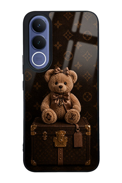 Spoyi Vivo V70 FE Luxury Brown Teddy Tasarımlı Glossy Telefon Kılıfı