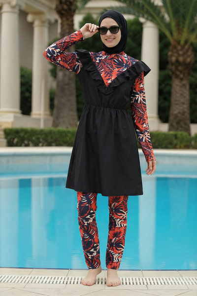 armonika 3-Piece Hakim Collar Ruffle Detailed Gathered Waist Parachute Fabric...