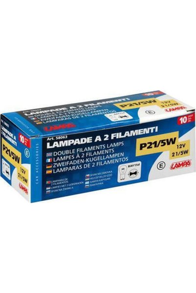 Lampa Λάμπες Αυτοκινήτου Διπλού Νήματος P21/5W-BAY15D-1157 12V 21W 10 τεμάχια
