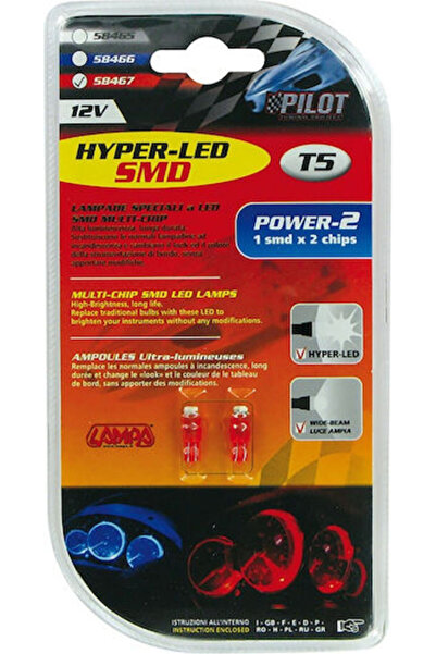 Lampa Λάμπες Αυτοκινήτου & Μοτοσικλέτας Hyper-Led Power 2 Κόκκινες T5 LED 12V...
