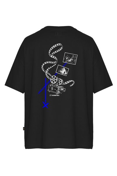 Espina Premium Kamera Film Back-Front Printed Oversize Short Sleeve T-Shirt