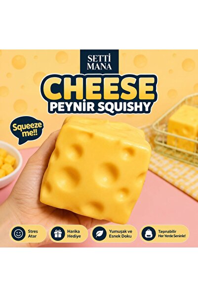 SETTİ MANA Peynir Squishy Cheese Squishy Sukuşi Peynir Sıkma Oyuncağı Stres A...