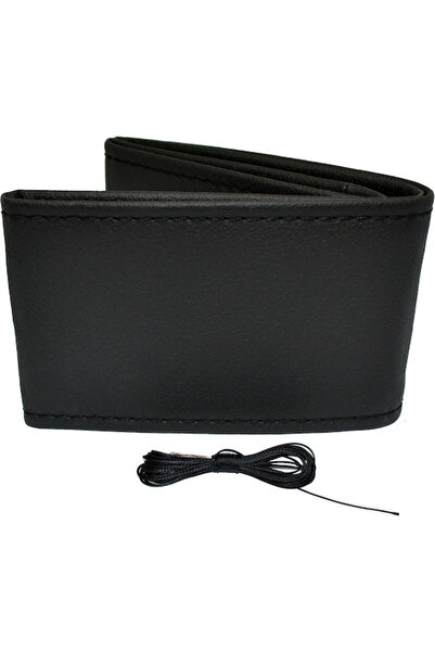 AMIO Car Steering Wheel Cover Tailored Diameter 38-39cm Leather Black with Bl...