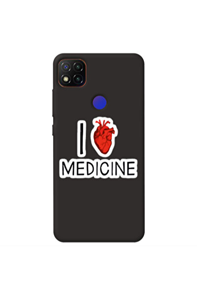 Other Xiaomi Redmi 9c I Love Medicin Black Colored Silicone TPU Θήκη