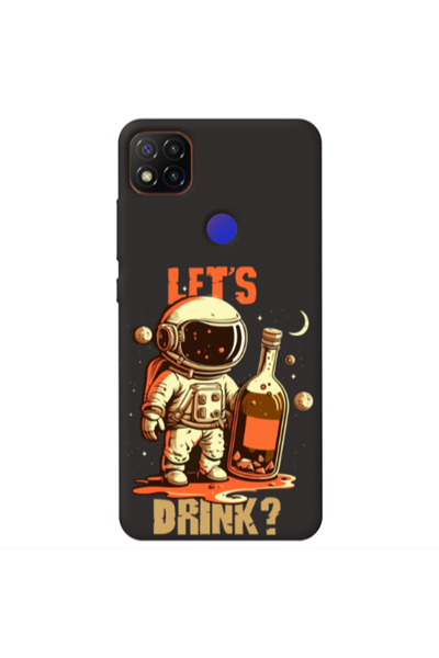Other Xiaomi Redmi 9c Lets drink Black Colored Silicone TPU Θήκη