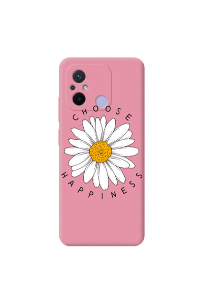 Other Xiaomi Redmi 12C Chose Happines Pink Colored Silicone TPU Θήκη