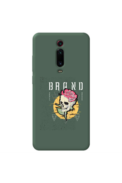 Other Xiaomi Mi 9T Pro Skull Roses Dark Green Colored Silicone TPU Θήκη