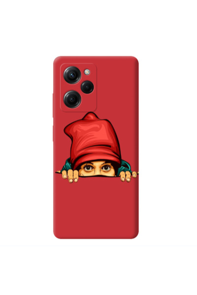Other Xiaomi Poco X5 Pro Hidden Girl Red Colored Silicone TPU Θήκη