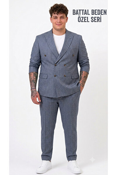 ATKGİYİM Double-Breasted Suit Oversized Size Special Series Plus Size Men's J...