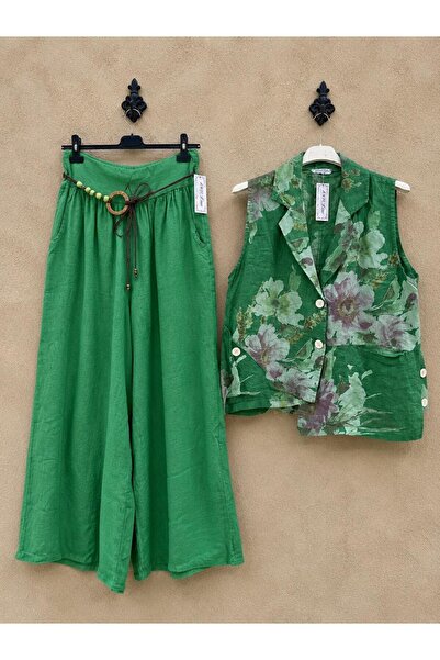MENSAR OTANTİK 100% linen vest and trousers set, standard size 38/46, fits up...