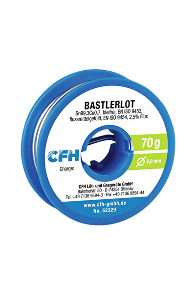 OEM Cositor CFH Sn99Cu1 Ø2mm 70g, pentru bricolaje & navo-modelism, fără plumb