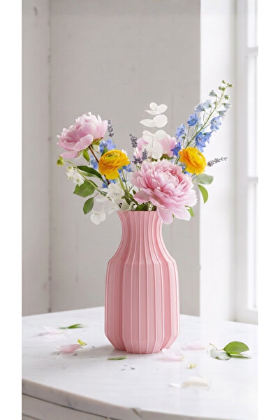 END Design Vază decorativă din bioplastic cu nervuri 3DBaskı – Design minimal...