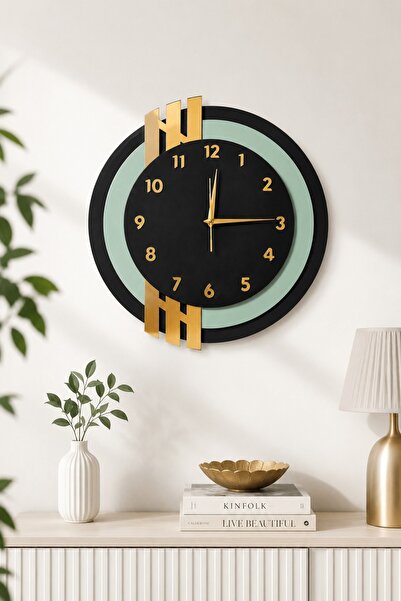 Nixar Desing Nordic Line 2 Premium Ahşap Duvar Saati 43 cm | Modern Dekoratif...