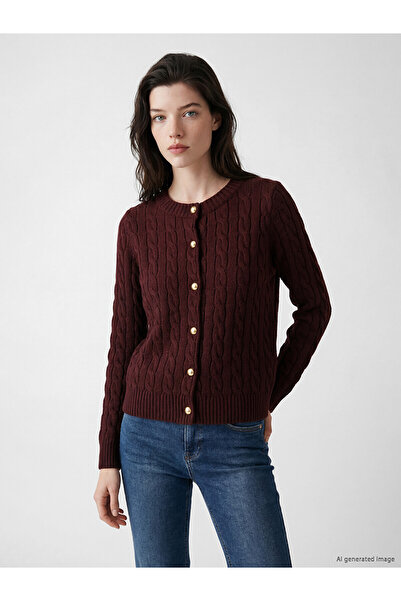 LC Waikiki Peak New Season Hair Braid Patterned Women's Knitwear Cardigan