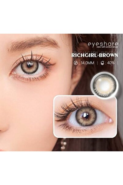 Elvoria Rich girl brown hareli kahve-bal tonlarında göz lensi(yıllık)