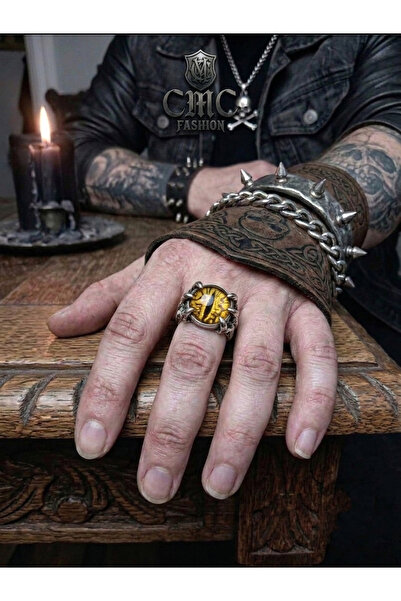 CMC Fashion Sarı Gotik Göz Yüzük