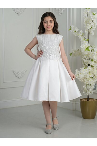Generic Luxury Girl Dress for Party Crystal Rhinestone Dress Shiny Kids Dress