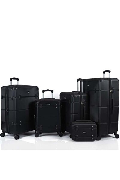 Generic Classic Stylish Brown 5-Piece Abs Hardshell Luggage Set Lightweight E...