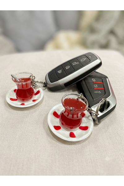 mapico Çay Bardağı Anahtarlık Minyatür Hediyelik , Çanta Charmı Süs ,Gümüş Re...